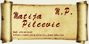 Matija Pilčević vizit kartica
